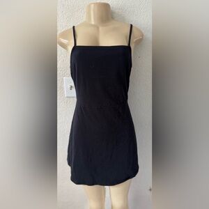 ASOS Elegant Black Spaghetti Strap Midi Dress summer sexy midi